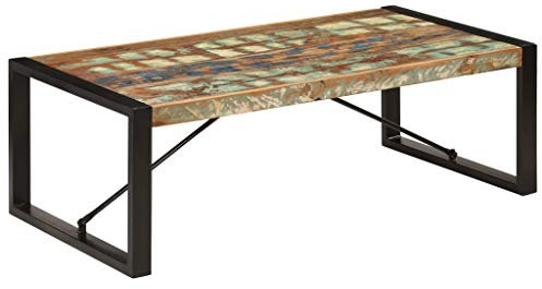 vidaXL Couchtisch Industrie-Stil Vintage Beistelltisch Kaffeetisch Wohnzimmertisch Sofatisch Tisch Holztisch 120x60x40cm Recyceltes Massivholz Stahl