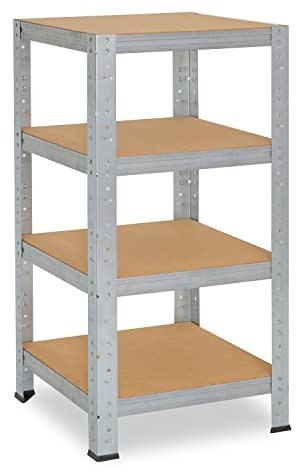 shelfplaza® 100x50x50cm HOME Schwerlastregal verzinkt/Metallregal mit 4 Böden/Kellerregal Metall, Garagenregal, Werkstattregal oder Regal Lagerregal/Steckregal Metall mit 175kg Tragkraft