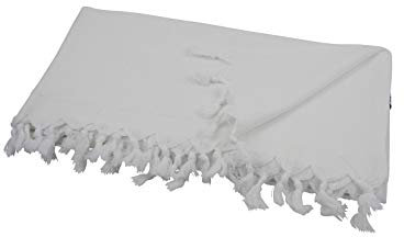 my Hamam Frottee 2in1 Badetuch, Saunatuch, Strandtuch Hamamtuch, weiß, Pareo Handtuch Yogadecke 100% Baumwolle, langlebig und saugstark