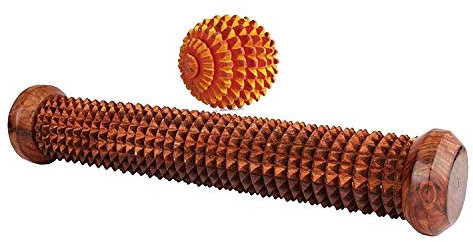 Handmassagegerät aus Holz für Rücken, Akupressur-Massagegerät mit langem Griff zur Linderung von Muskelkater, Stress und Schmerzen (Design 2)