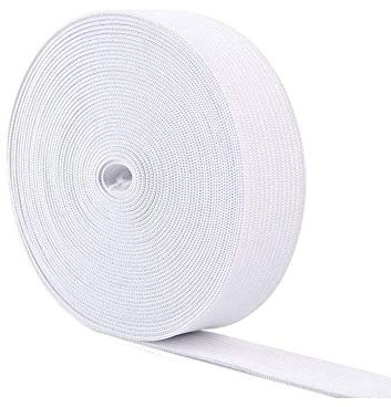 EXFEA Gummiband 5 Meter 15mm 25mm 40mm 50 mm Breit Weis (5M X 25MM)