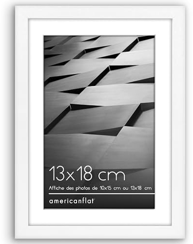 Americanflat 12,7 x 17,8 cm Bilderrahmen in Weiß – Dünner Rahmen zeigt 10,2 x 15,2 cm mit Matte und 12,7 x 17,8 cm ohne Matte – Horizontale und vertikale Formate für Wand und Tischplatte