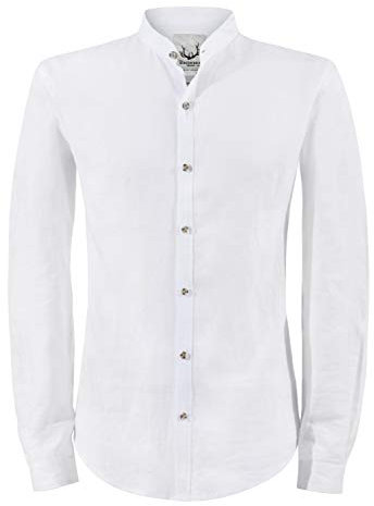 Stockerpoint Herren Friedrich Trachtenhemd, Weiß, M EU