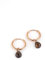 KERBHOLZ Holzschmuck – Geometrics Collection Drop Earring, Damen Ohrring geometrisch, kleine Creolen mit Element aus Naturholz (15mm x 8mm) (roségold)