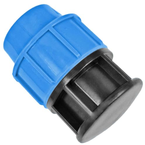 MegaHaustechnik PP-Fitting Klemmverbinder, Stopfen, 40mm, | Trinkwasser geeignet, Druck 16 Bar, für PE-Rohr-Außendurchmesser 40mm, Kappe Endstück Verschluß Abschluß Deckel, blau