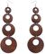 Coiris Orecchini pendenti in legno con grande cerchio rotondo, stile bohémien, hippie, lunghi, con gancio in argento, da donna, grandi, in legno, senza pietre preziose, Big, Legno, Nessuna pietra