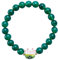 Générique Bracelet Japonais Maneki Neko (招き猫) Porte Bonheur Perles Naturelles (18 cm réglable) (Vert Agate)