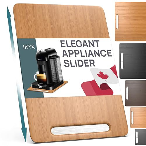 Ibyx Elegante vassoio scorrevole per la tua macchina da caffè ed elettrodomestici da cucina pesanti, robusto, scivola facilmente da sotto l'armadio (naturale, 24,9 cm di larghezza x 35,5 cm di