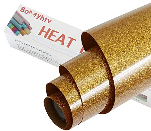 Bonnyhtv Glitter HTV 5FT Roll Dark Gold