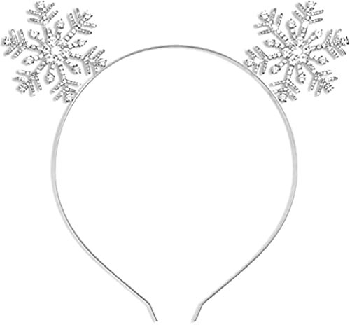 LALAFINA Schneeflocken-stirnband Schneeflocken-haarschmuck Kopfschmuck Mit Schneeflocken Geschenk Für Kinder Schneeflocken-kopfschmuck Weiß Frohe Weihnachten Mädchen Legierung Pailletten