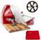 Berkel Aufschnittmaschine – Schneidemaschine Home Line 200 Plus in rot – Neues Modell + 100% handgefertigtes Schneidebrett Unikat