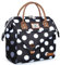 Lekesky 10L Insulated Lunch Bag for Women for Work Lunch Tote, Big White Dots