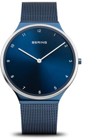 BERING Herren Analog Japanisches Quarzwerk Uhr mit Edelstahl Armband 18440-397