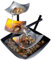Zimmerbrunnen Zierbrunnen,Tabletop Springbrunnen Ornament Wasserfall mit Led und Deko-Steinen,3-stufiger Entspannungs Tischbrunnen,Gartenbrunnen Meditationsbrunnen,für Zuhause,Büro,Garten (Stil2)