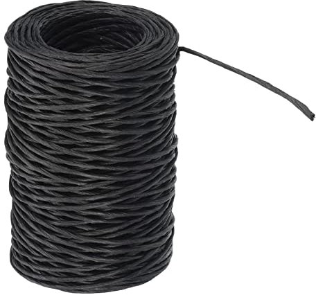 PATIKIL 164 Feet Floral Bind Wire Wrap Twine, 2mm Florist Wire Iron Wire Paper Covered Vine Wrapping Binding Wire for Flower Bouquets, Black