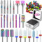 Depvko Juego de 25 brocas para uñas con estuche plateado y 50 bandas de lijado, 3/32'' fresas torno para uñas herramienta para quitar cutículas carburo diamante cerámica para esmalte de uñas, salón