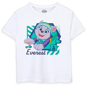 Paw Patrol Weißes T-Shirt für Mädchen | Everest-Charakterdesign | Authentisch Merchandise | Bequemes & stylisches T-Shirt für Schneeentdecker