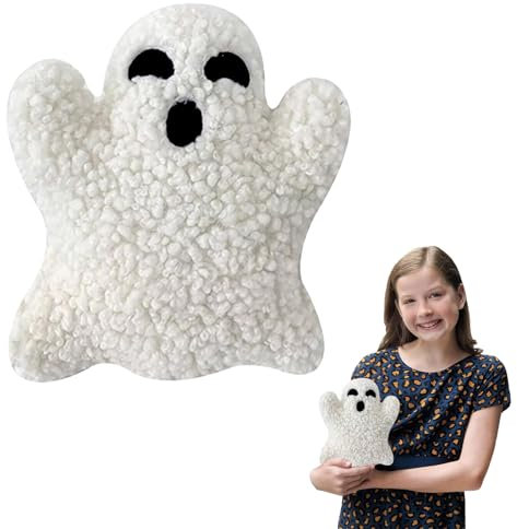 Halloween-Geisterkissen Neue kreative Halloween Niedlich Gruselige Kissen Puppe Halloween-Geister Dekoratives Kissen für Kinder Halloween Geburtstagsgeschenke weiches Bett/Sofa Dekorationen(20cm)