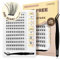 LASHVIEW Self Adhesive Lash Clusters Eyelashes,Press-on Lashes 10-16mm Individual Lash Extension Kit with Lash Tweezers,No Glue Needed Natural Self Adhesive DIY Eyelash Extension Kit (168PC)