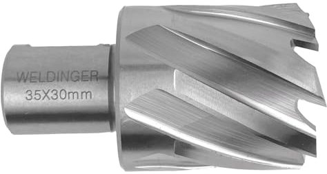 WELDINGER Vollschliff-Kernbohrer HSS M2 Weldon für Magnetbohrmaschinen 35 mm Durchmesser