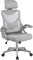 Yaheetech Sedia Ufficio Ergonomica con Braccioli Poggiatesta Regolabile Schienale Alto Funzione Dondolo Poltrona Scrivania Girevole in Rete Traspirante con Supporto Lombare Grigio Intero