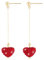 Rote Herzohrringe, Hängende Quasten Lange Liebesohrringe, Strass Romantische Tropfenohrringe, Geeignet für Freundin Valentinstag Muttertag Geschenk.