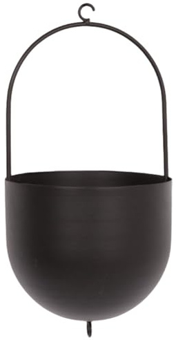 Kexpery Hängende Pflanztöpfe Minimalistische Hängende Blumentöpfe Metall Hängende Pflanzkörbe Kreativ für Indoor Outdoor Garten Balkon (Schwarz L)