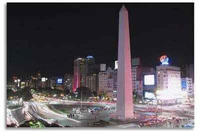 YHNGOL Nachtstadt-Poster, Buenos Aires, Argentinien, Obelisk-Poster, dekoratives Gemälde, Leinwand, Wandposter und Kunstdruck, moderne Familienschlafzimmer-Dekoration, Poster, 30 x 45 cm