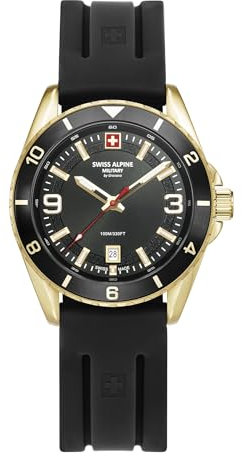 swiss alpine military Herren Uhr Analog Quarz 7034.1817SAM Silikon