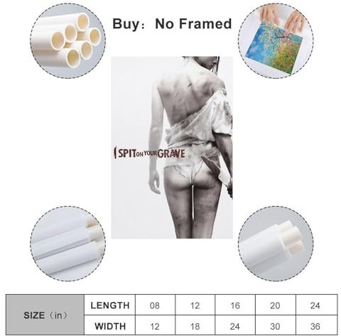 MHEGSNGA I Spit On Your Grave Poster Vintage Art Cover Room Decor Aesthetic Bedroom Decor Canvas Posters For Bedroom 24x36inch(60x90cm) Unframe-style