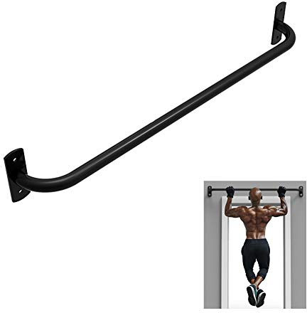 asdchZen Klimmzugstangen Wandmontierte Reckstange, Türkorridorstahl, 75-120 cm Sandsack-Widerstandsgurt-Schaukelaufhängungsvorrichtung, Tragkraft 250 Kg,Black.120cm