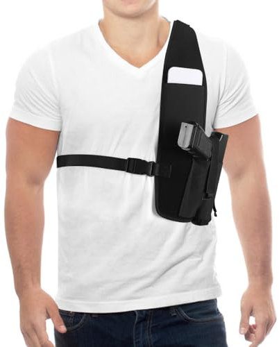Schulterholster, Atmungsaktives Brustholster Waffenholster mit Sicherheitsschnalle und Gurtholster mit 95–150cm Verstellbarer Taille für Männer und Frauen