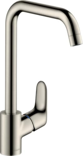 hansgrohe Focus M41 miscelatore monocomando per cucina 260, Eco, 1 tipo di getto, 31821, Colorazione: Finitura in acciaio inox