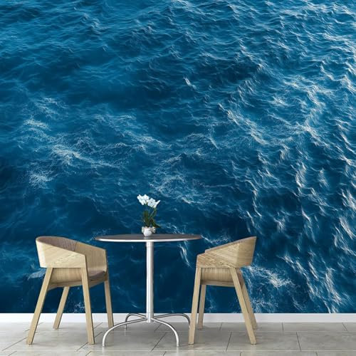 Mare Blu Mare Mosso Design camera da letto sfondo per Pareti, 450×315cm Fotomurale tessuto di seta per Soggiorno,TV Sfondo