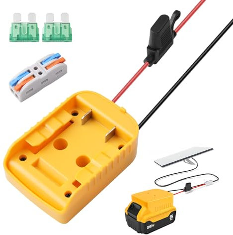 Forccord Starlink Mini Battery Adapter for Dewalt Battery 18/20V, Small and Portable Starlink Mini Kit, Starlink Mini Mount Adapter with 30A Fuses & 12AWG Wire Terminals
