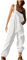 Damen-Latzhose, Fleece-Overall, Damen, Strapsanzug, einfarbig, Teddy, Lammfell, warme Hose, Overall, Skihose, weiß, M