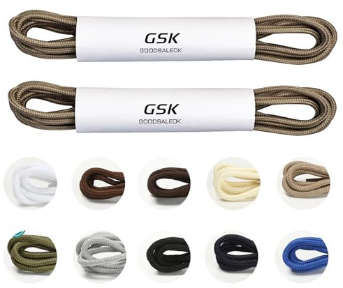 GOODSALEOK 2 Pares De Cordones Redondos De 4 Mm De Grosor Para Botas Cordones Para Calzado De Trabajo Calzado De Exterior Calzado De Senderismo Calzado De Trekking Unisex Kaki 80CM