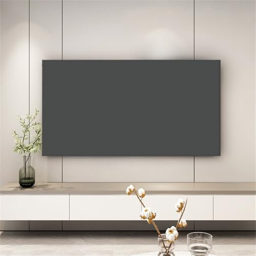 FANSU Volltonfarbe TV Hülle Staubschutzhülle, Bildschirm Staubschutz für Fernsehen Universal Waschbar, Hängend&Desktop Stoff Indoor Bildschirm Staubschutz TV Schutzhülle für Den (Schwarz,76–85 Zoll)