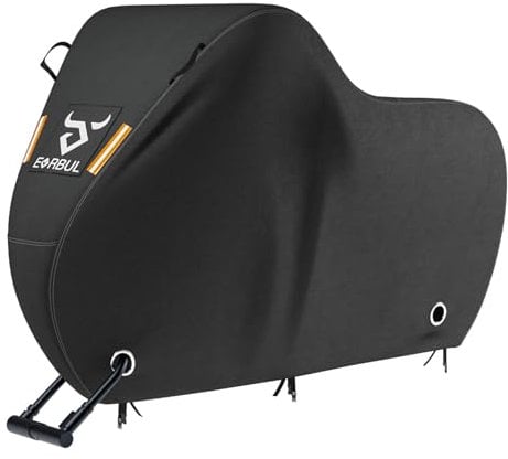 EVRBUL Bike Cover for 2 or 3 Bikes 87'' L x 47'' W x 47'' H, Outdoor Waterproof Bicycle Covers with Lock Hole, 420D Heavy Duty Fabric Rain Sun UV Dust Wind Proof for Mountain, Road Bike, EBike