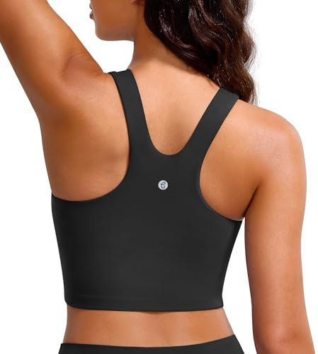 BAYDI Clouduxi High Neck Racerback Sport-BH Damen | Gepolstert und Bügellos, Lang Geschnittenes Crop-Top, Yoga, Fitness, Workout, Freizeit und Alltag