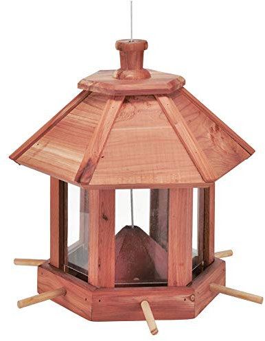 Spetebo Vogel Futterhaus aus Holz - Vogelhaus Futterstation - Futterstelle Vogelhäuschen