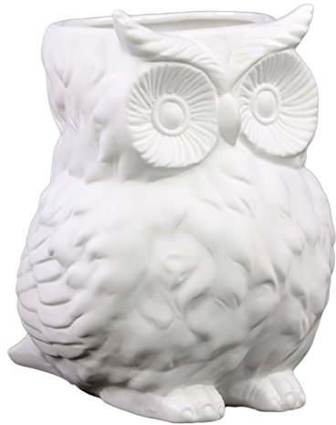 Urban Trends Porzellan Figur Eule/Vase matt Finish Weiß