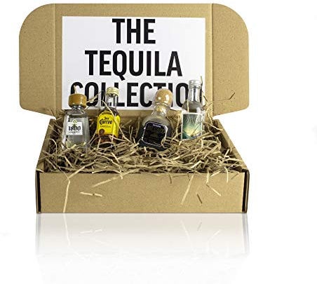 Tequila Gift Set - El Rayo Plata Tequila, Patron XO Coffee Tequila, Jose Cuervo Tequila Reposado, 1800 Coconut Tequila - 4 x Premium Tequila Miniatures 5cl, Tequila Gifts