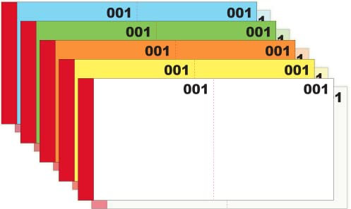 Pressart Blöcke nummeriert 1 bis 100, Nr. 10 Stück - 5 Farben Papier