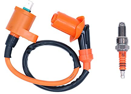 ANCLLO Bobine d'allumage de Course Haute Performance Bougie d'allumage à 3 électrodes pour GY6 50cc 80cc 125cc 150cc cyclomoteur Scooter ATV Go Kart