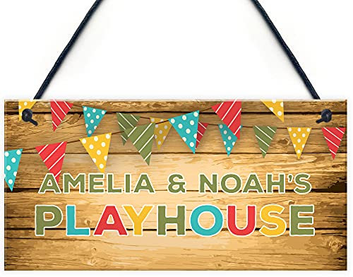 Childs Playhouse Sign Personalised Garden Shed Hanging Sign Son Daughter Gift