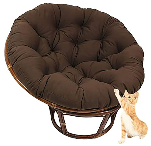 Runde Papasan Sessel Stuhl Auflage Papasan-Kissen Wasserabweisend Ersatzpolster papasansessel Kissen sitzkissen Outdoor【Stuhl Nicht Enthalten】 (Coffee 130cm(51.18inch))