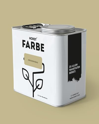 HORST Wandfarbe Zitronengras 5L - Hochwertige Innen-Farbe - Hohe Deckkraft & Schnelltrocknend - Geruchsneutral - Spritz- & Tropffrei - 100% Natürlich - Grün