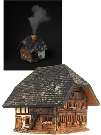 Midene Räucherstäbchenhalter aus Keramik, Kegelform, Raumdekoration, handgefertigtes Sammlerstück, Miniatur-Küherstock-Haus in Emmental, Schweiz R346