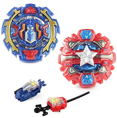 OBEST Kampfkreisel Set, 2 Stück Bay Battling Tops Burst 4D Launcher Stater Grip und Stadium Battle Set, Kreisel Spinning Tops mit 2 Burst Launcher für Kinder Kindertag, Ostern, Weihnachten, Geburtstag
